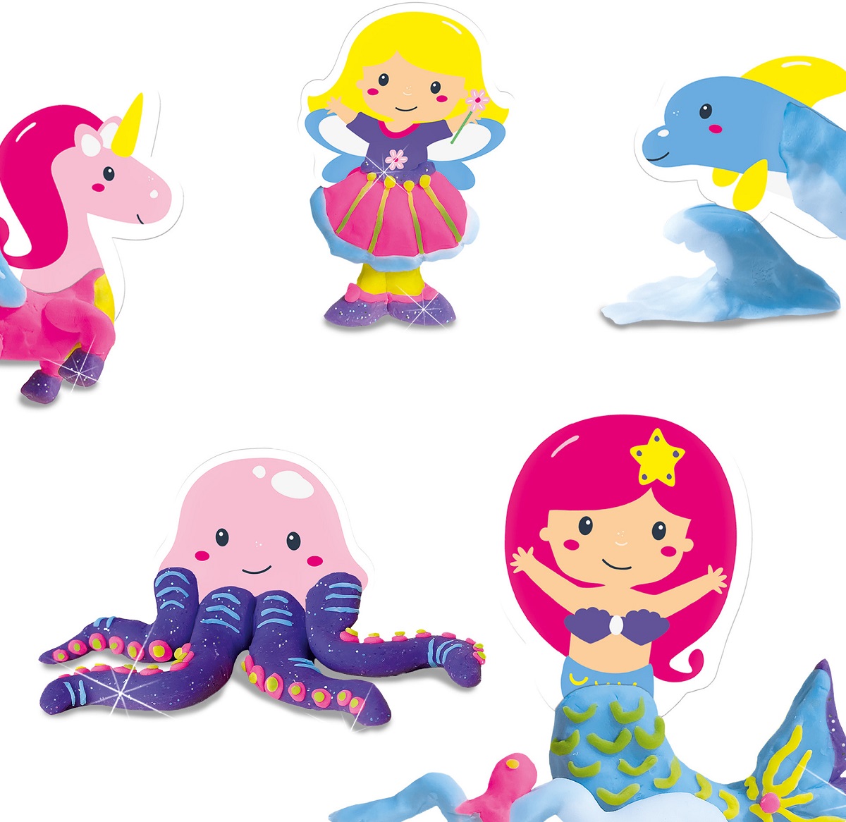 Imaginea produsului 'Set creativ plastilină care-și schimbă culoarea: Fairy Tales'