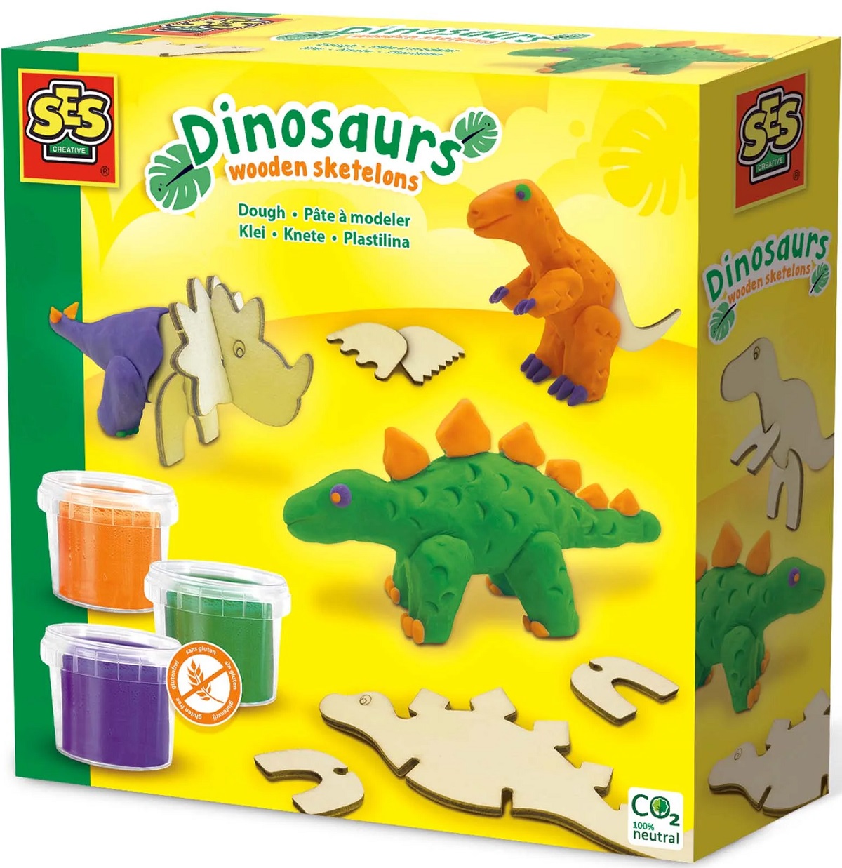 Imaginea produsului 'Set creativ plastilină: Dinosaurs Wooden Skeletons'