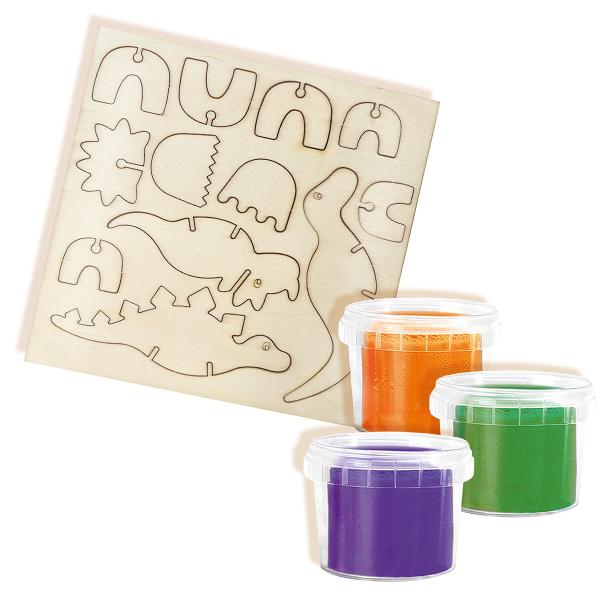 Set creativ plastilina: Dinosaurs Wooden Skeletons