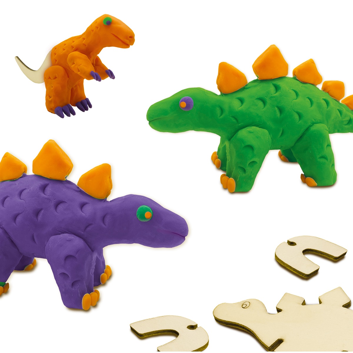 Imaginea produsului 'Set creativ plastilină: Dinosaurs Wooden Skeletons'