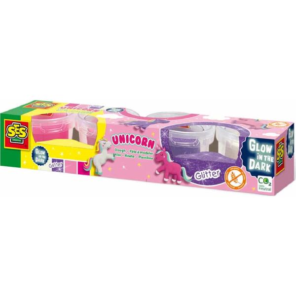 Set plastilina. Unicorn Glitter si Glow in the dark