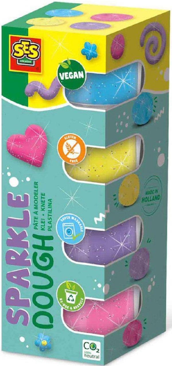 Imaginea produsului 'Set plastilină vegană cu sclipici'