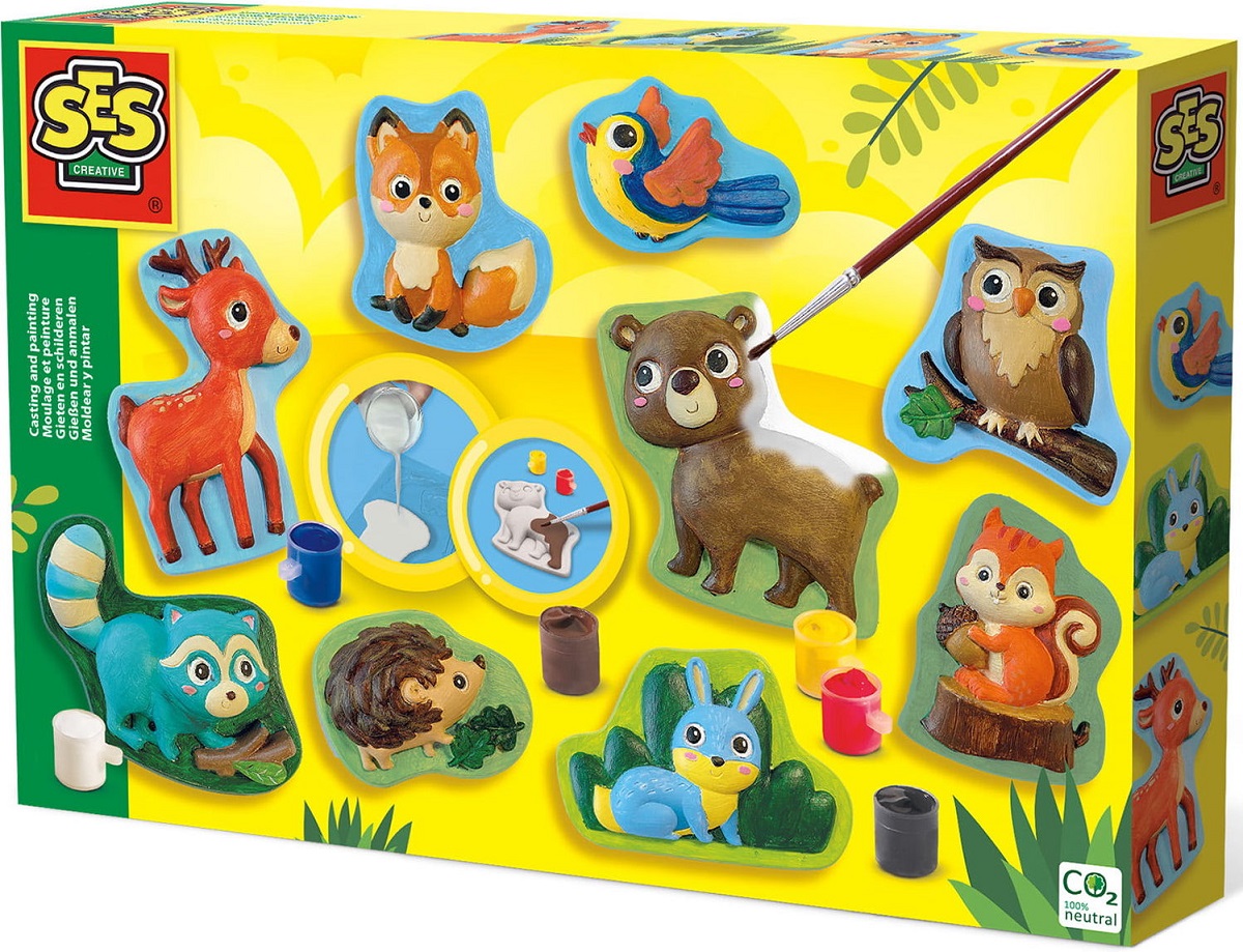 Imaginea produsului 'Set creativ: Mulaj și pictură. Animale din pădure'