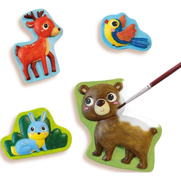 Set creativ: Mulaj si pictura. Animale din padure