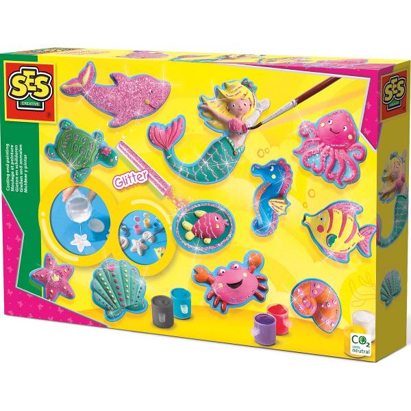 Set creativ: Mulaj si pictura. Figurine ocean