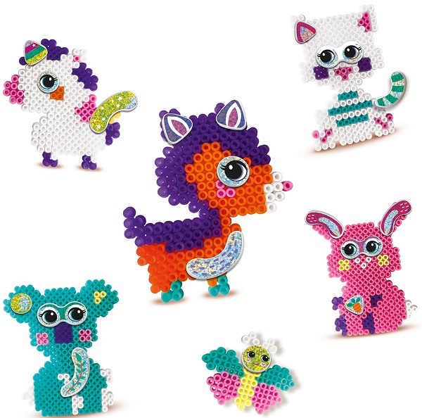 Imaginea produsului 'Joc creativ. Set mărgele de călcat. Funpins animale cu glitter'