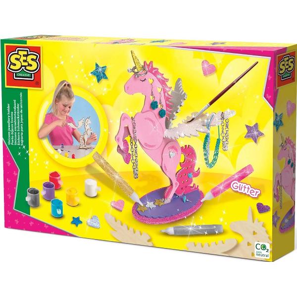 Suport din lemn pentru bijuterii: Unicorn