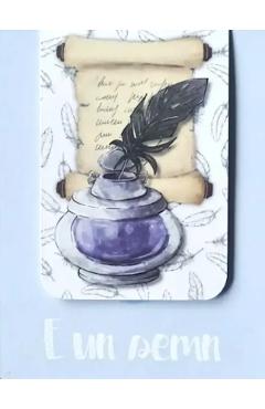 Imaginea produsului 'Semn de carte magnetic: Călimară cu pană de scris'