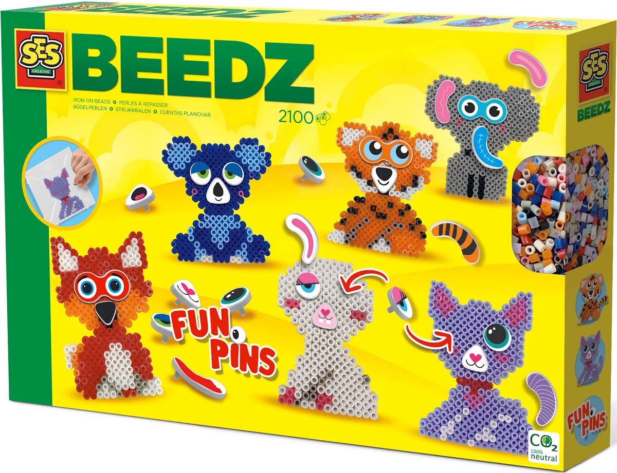 Imaginea produsului 'Joc creativ. Set mărgele de călcat. Funpins animale'