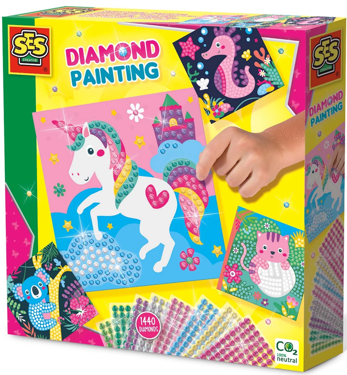Imaginea produsului 'Set creativ: Pictură cu diamante. Animale fericite'