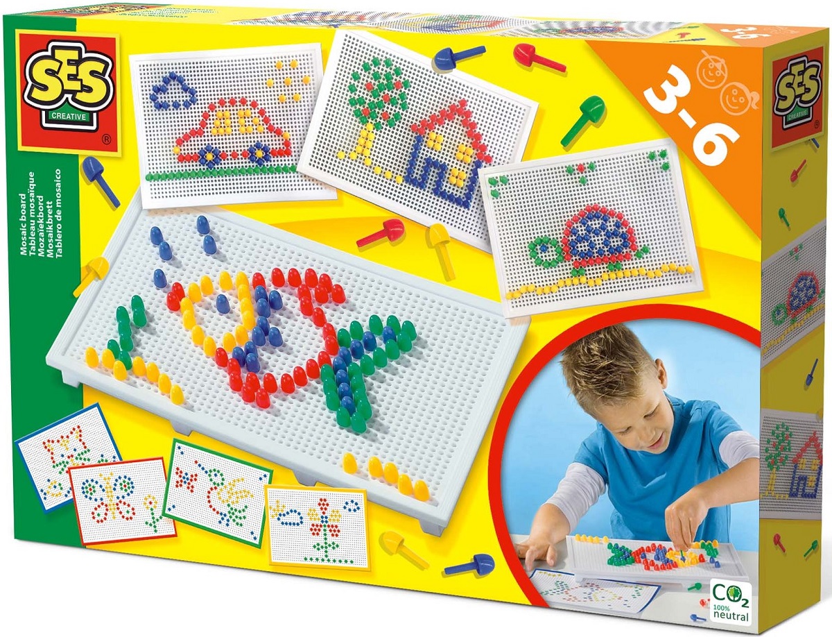 Imaginea produsului 'Set creativ: Tablă mozaic cu peg-uri colorate'