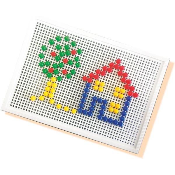 Set creativ: Tabla mozaic cu peg-uri colorate