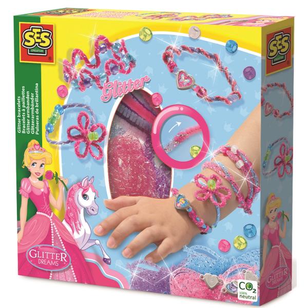 Set creativ: Bratari cu sclipici
