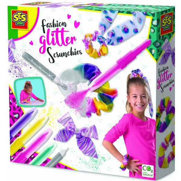 Set creativ. Elastice de par cu sclipici