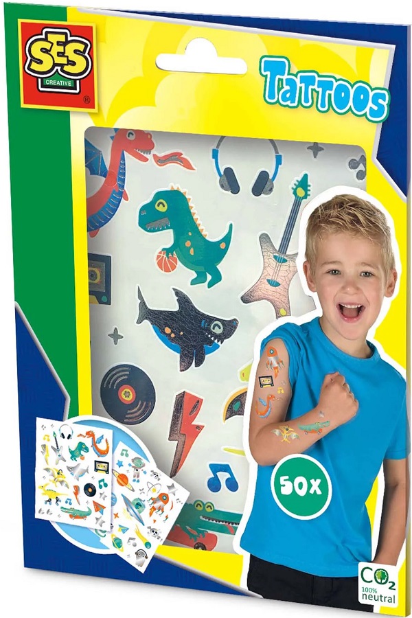 Imaginea produsului 'Tatuaje pentru copii. Spațiu și dinozauri'