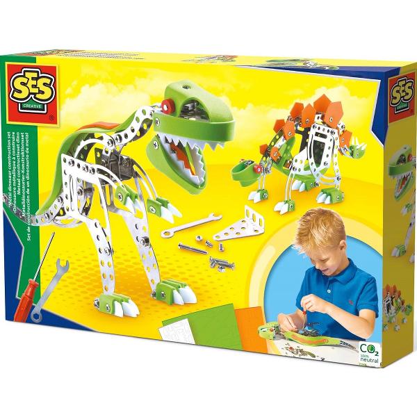 Set constructie: Dinozauri din metal. T-Rex si Stegosaurus