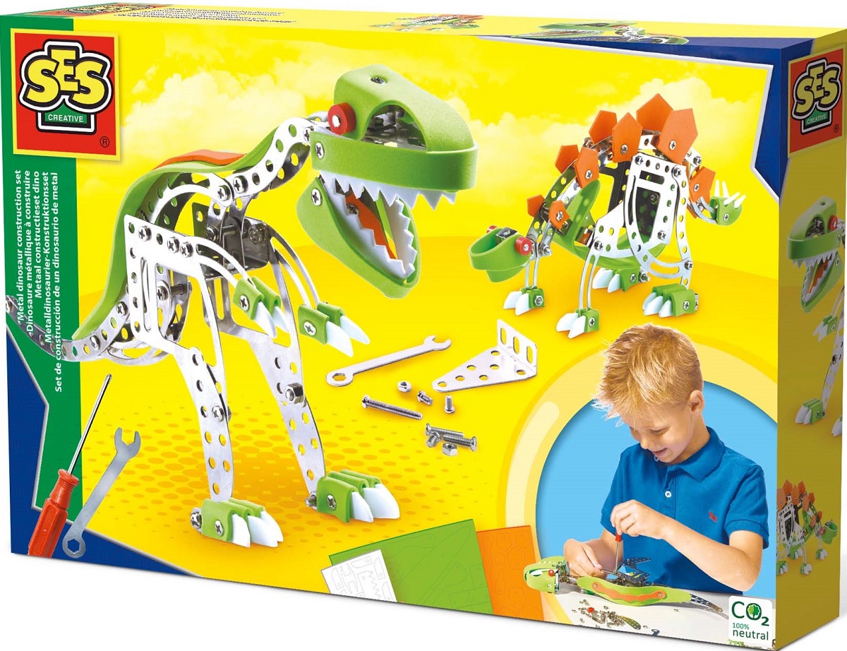 Imaginea produsului 'Set construcție: Dinozauri din metal. T-Rex și Stegosaurus'