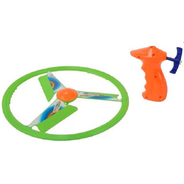 Pistol lansator cu elice. Verde-portocaliu