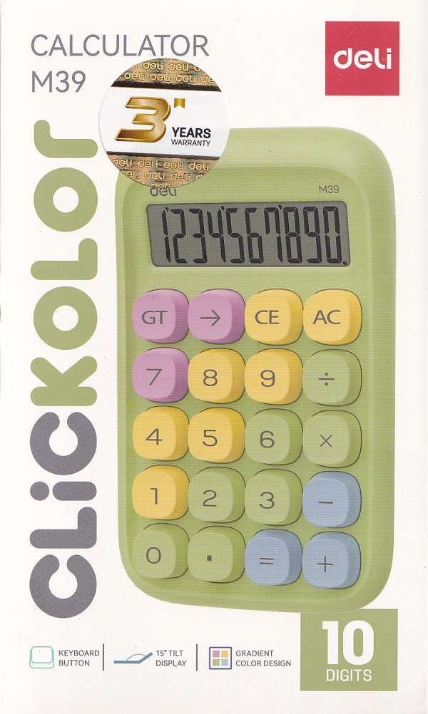 Imaginea produsului 'Calculator de birou 10 Digits. Taste multicolore. Verde'