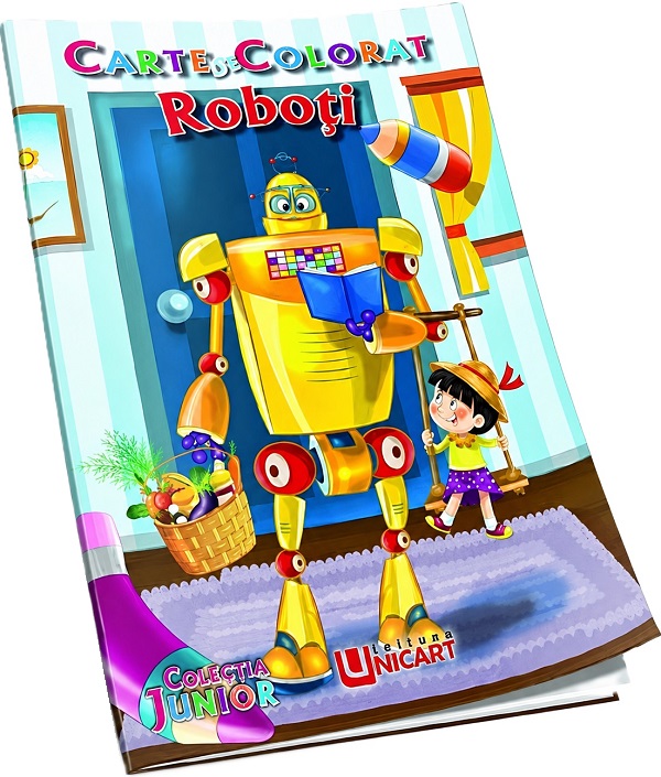 Coperta cărții 'Roboți. Carte de colorat'