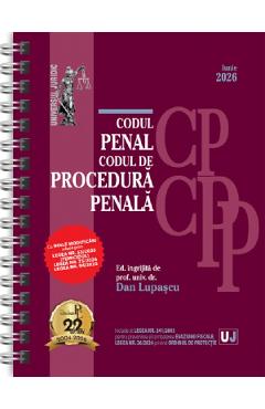 Coperta cărții 'Codul penal și Codul de procedură penală Iunie 2026 Ed.Spiralată - Dan Lupașcu'