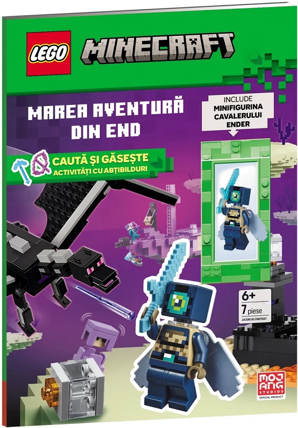 Coperta cărții 'Minecraft. Marea aventură din End. Activități cu abțibilduri + minifigurină Ender'
