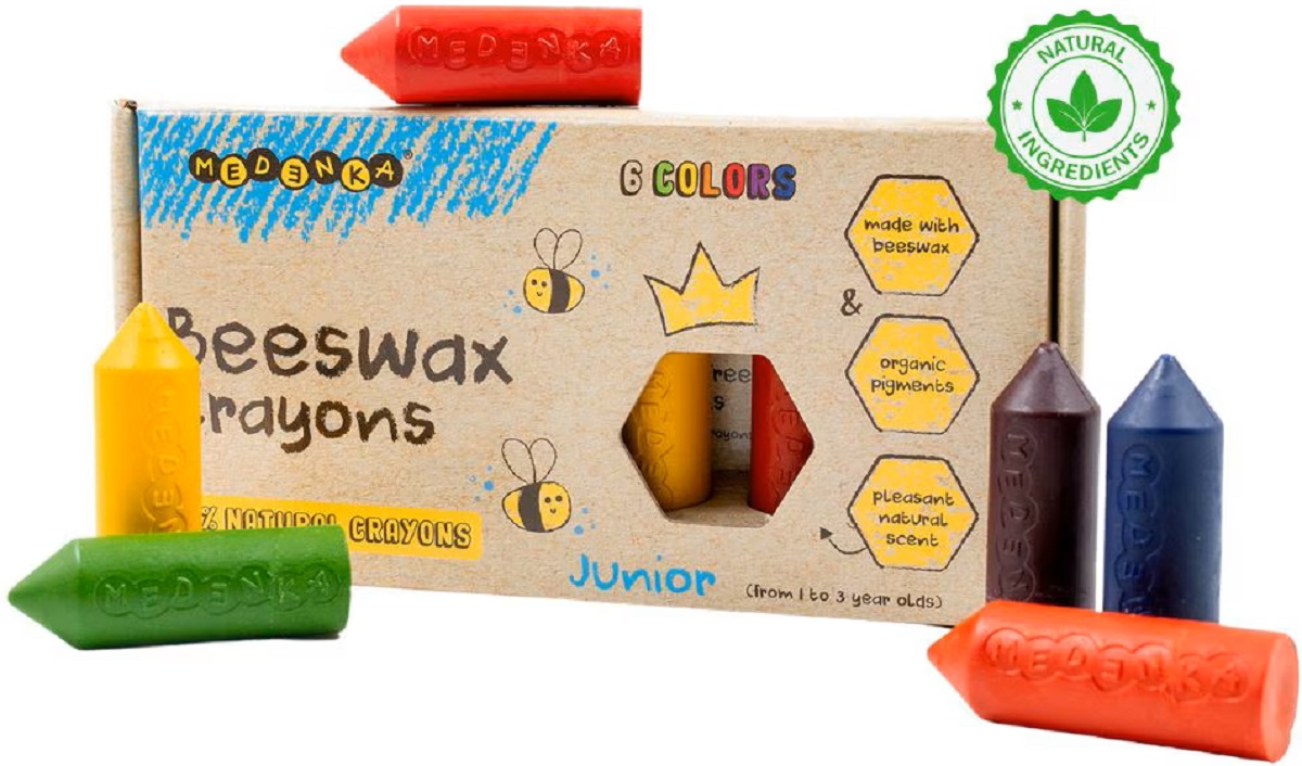 Imaginea produsului 'Creioane cerate din ceară de albine. Set 6 culori: Junior'