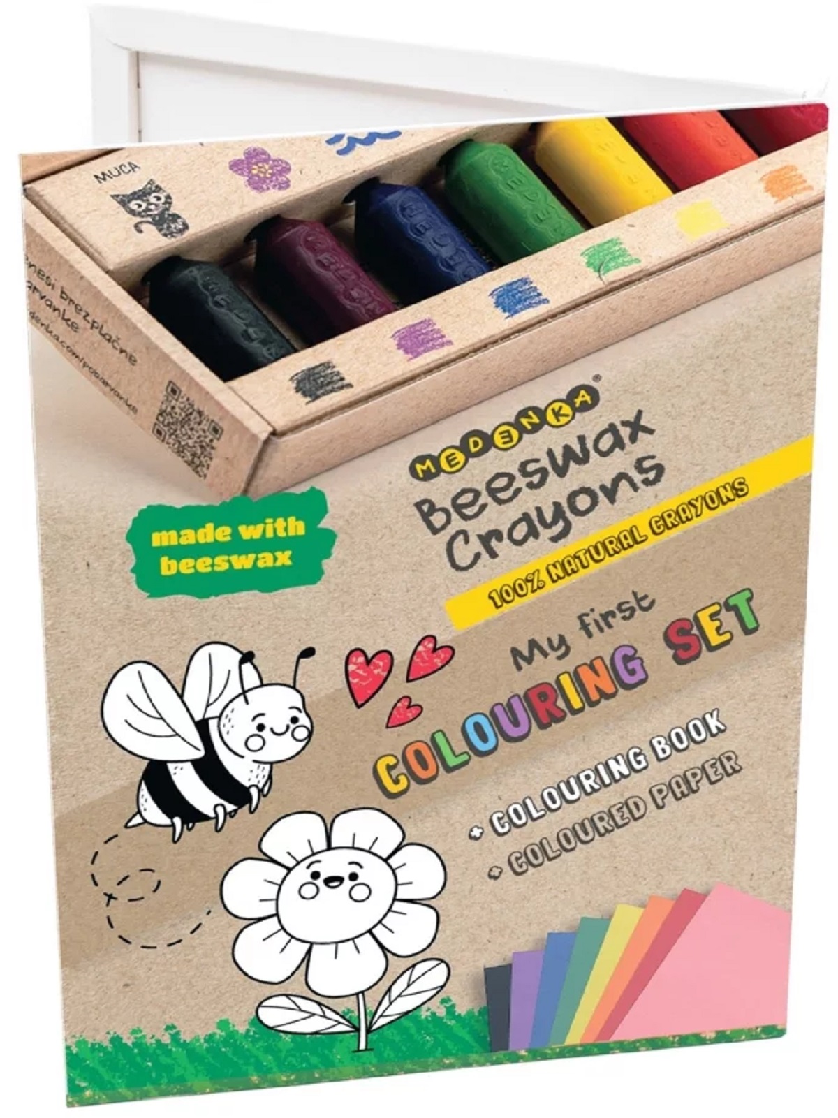 Imaginea produsului 'Set creativ: creioane cerate, planșe și coli colorate'