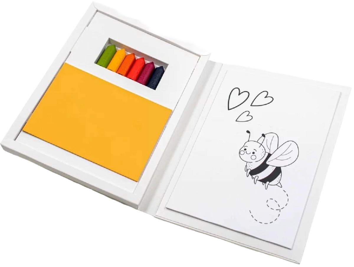 Imaginea produsului 'Set creativ: creioane cerate, planșe și coli colorate'