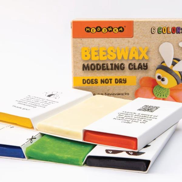Plastilina din ceara de albine. Set 6 culori