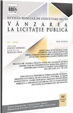 Coperta cărții 'Revista română de executare silită Nr.1 din 2026. Vânzarea la licitație publică'