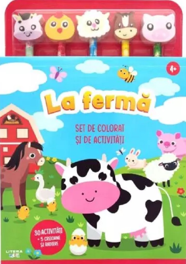 Coperta cărții 'La fermă. Set de colorat și de activități'