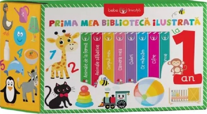 Coperta cărții 'Prima mea bibliotecă ilustrată. Bebe învață'