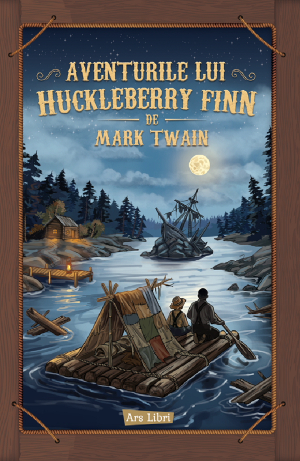 Coperta cărții 'Aventurile lui Huckleberry Finn - Mark Twain'