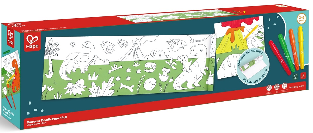 Imaginea produsului 'Rolă de hârtie adezivă: Dinozauri'