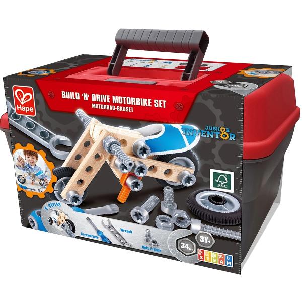 Jucarie din lemn STEAM. Set de constructie: Motociclete