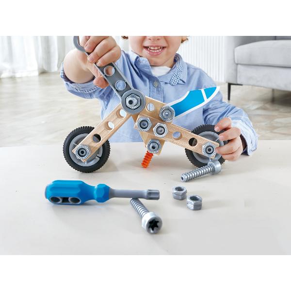 Jucarie din lemn STEAM. Set de constructie: Motociclete