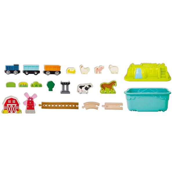 Set de joaca: Trenul de la ferma 40 piese