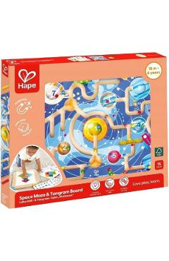 Imaginea produsului 'Jucărie din lemn 2 în 1. Space Maze & Tangram Board'