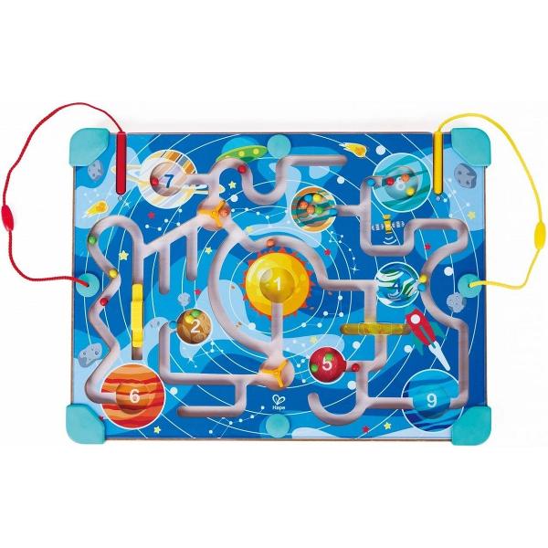 Jucarie din lemn 2 in 1. Space Maze & Tangram Board 