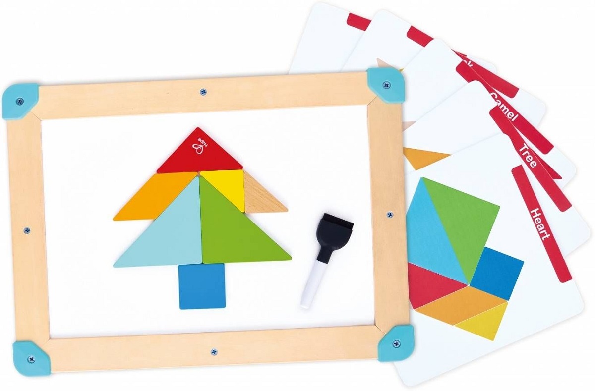 Imaginea produsului 'Jucărie din lemn 2 în 1. Space Maze & Tangram Board'