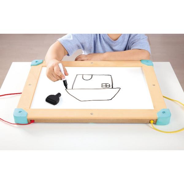 Jucarie din lemn 2 in 1. Space Maze & Tangram Board 