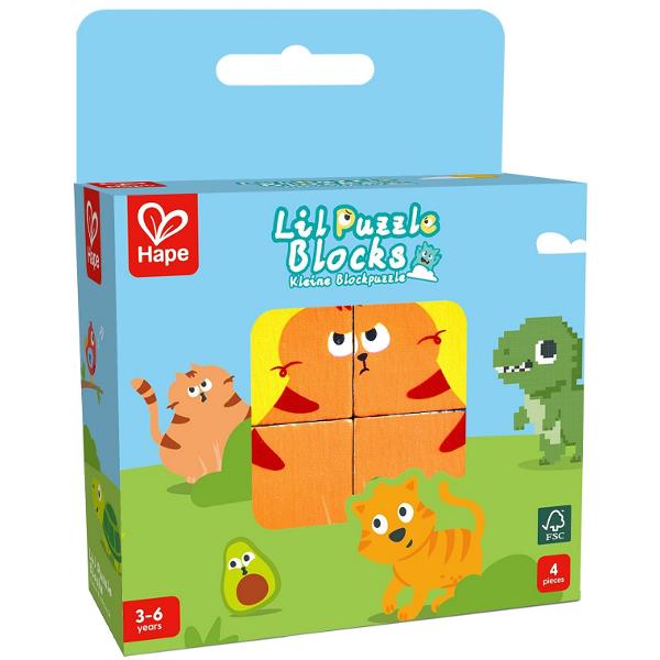 Puzzle din lemn. Cuburi 4 piese