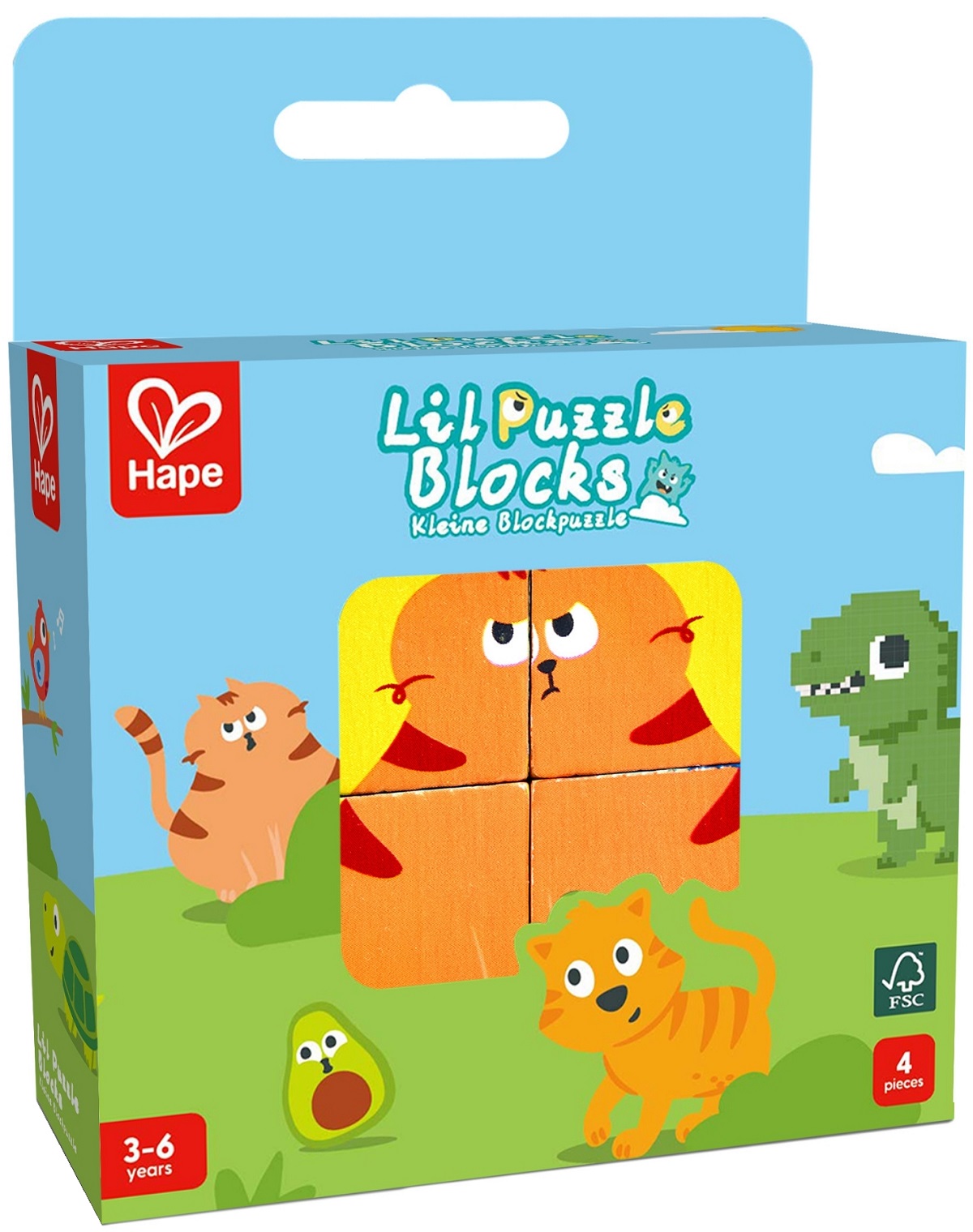Imaginea produsului 'Puzzle din lemn. Cuburi 4 piese'