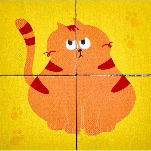 Puzzle din lemn. Cuburi 4 piese
