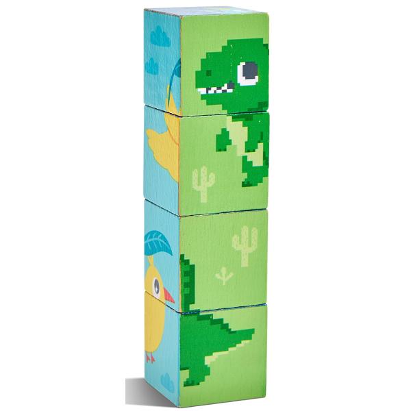Puzzle din lemn. Cuburi 4 piese