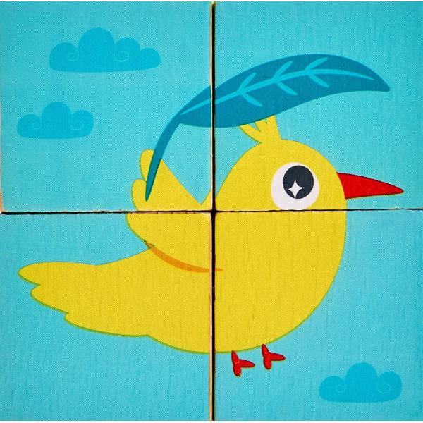 Puzzle din lemn. Cuburi 4 piese