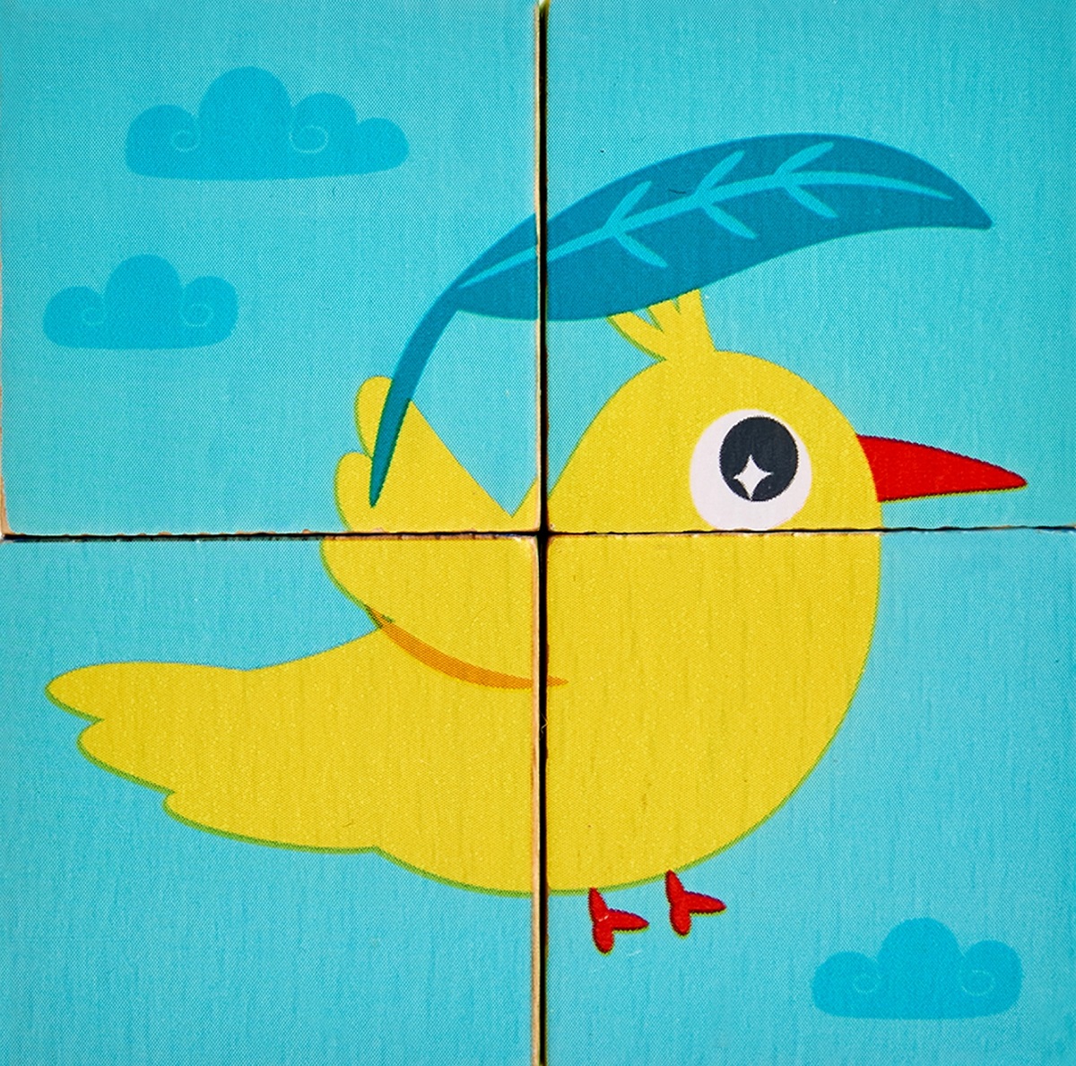 Imaginea produsului 'Puzzle din lemn. Cuburi 4 piese'