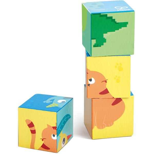 Puzzle din lemn. Cuburi 4 piese