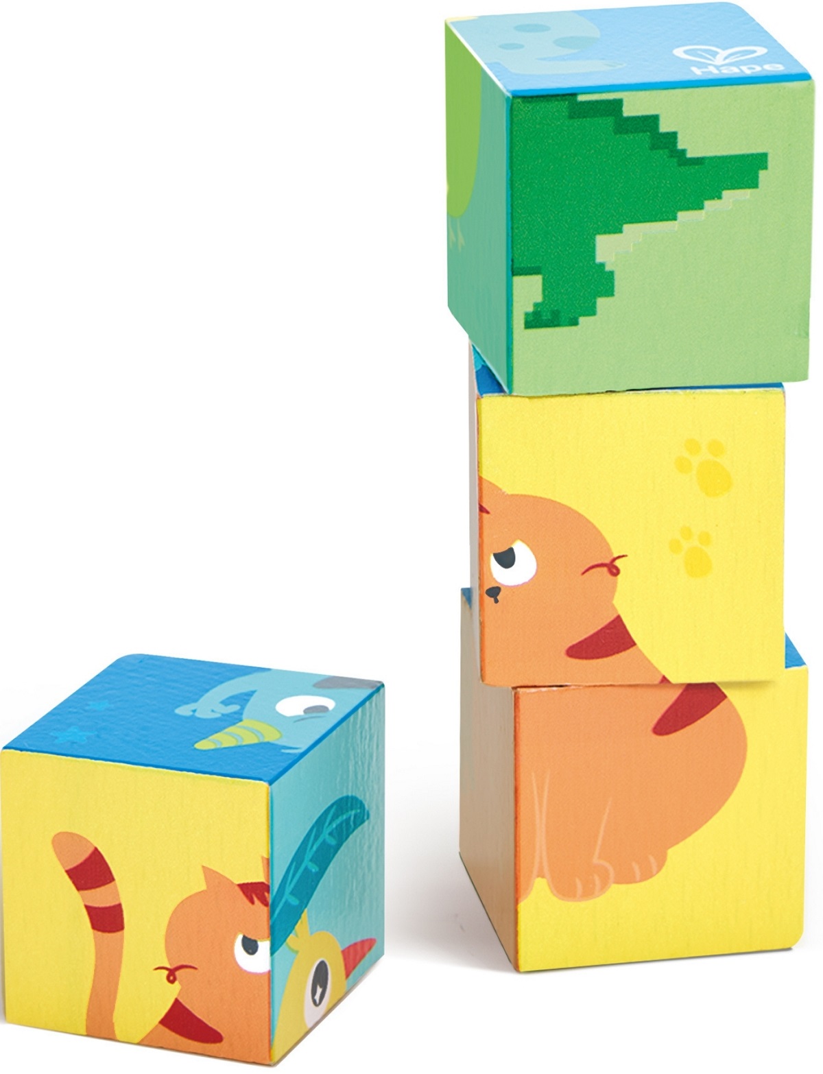 Imaginea produsului 'Puzzle din lemn. Cuburi 4 piese'